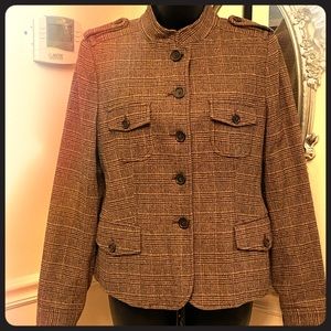Banana Republic Plaid Military Blazer /Jacket